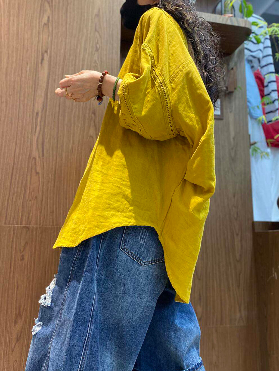 女士夏季休閒純色圓領T卹