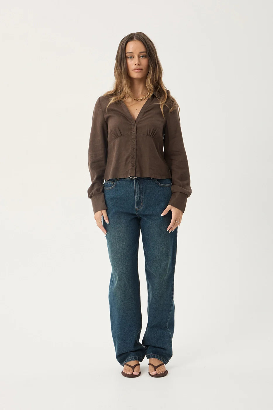 AFENDS Womens Archive - Shirt - Coffee