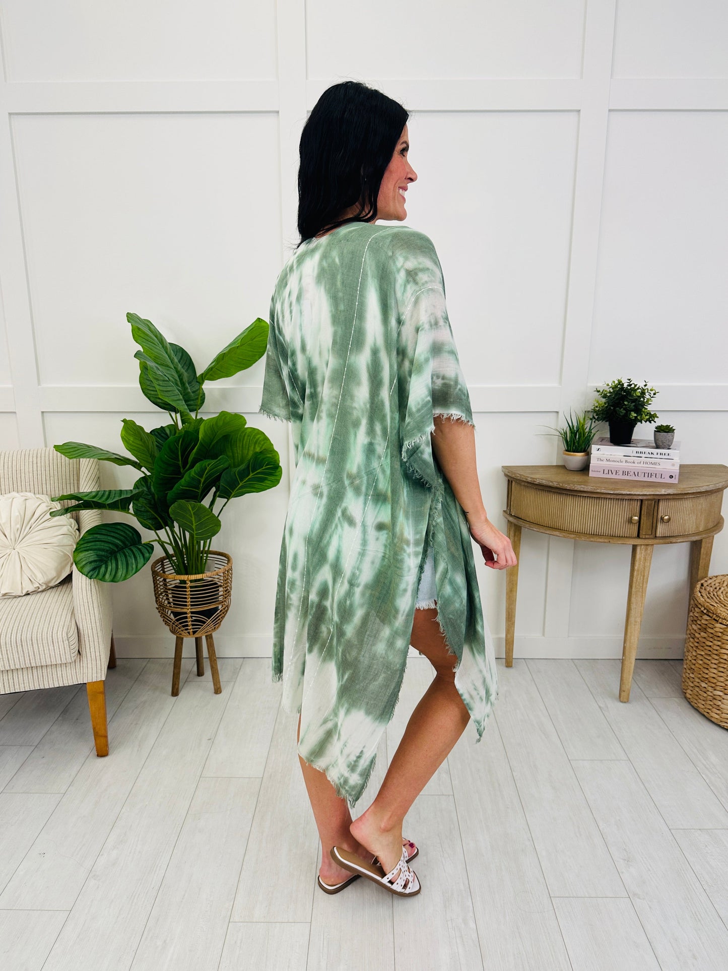 Coastal Drift Kimono in Sage
