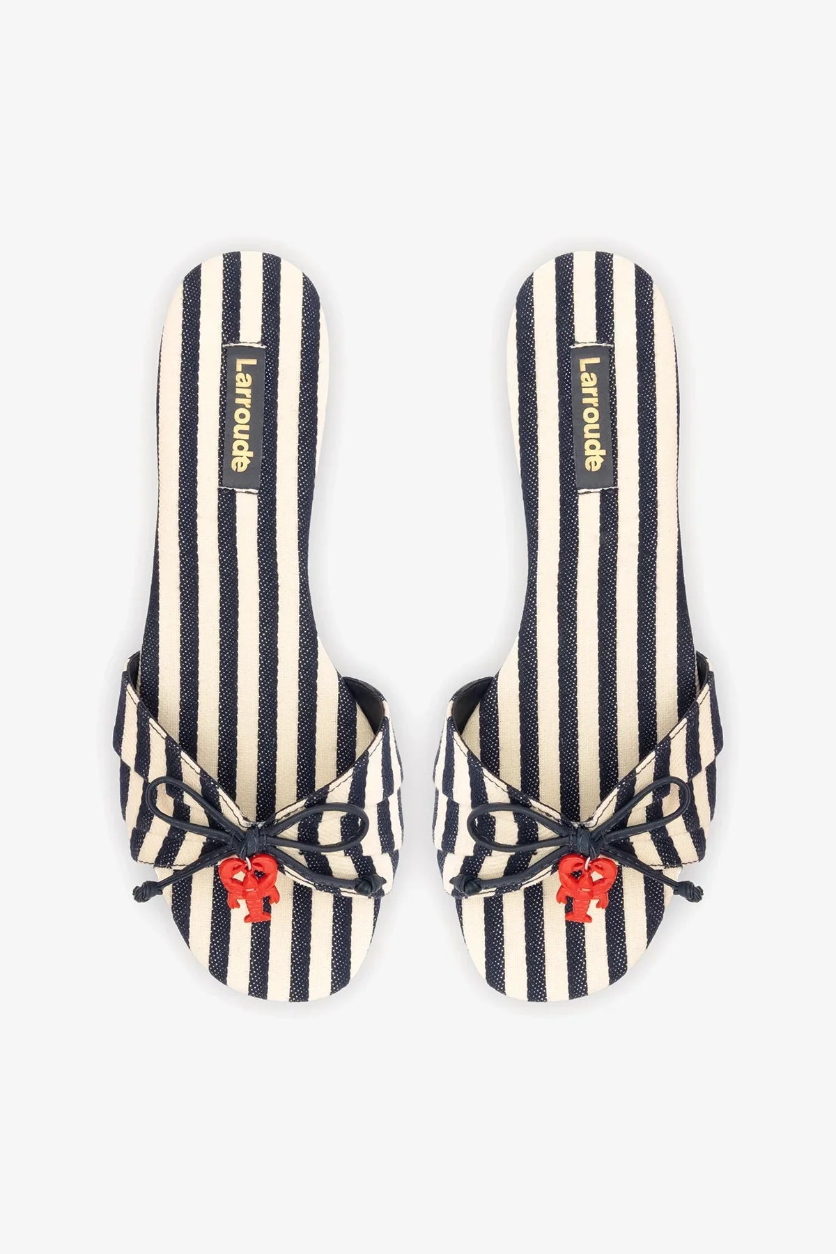 Bardot Flat Navy Striped Canvas