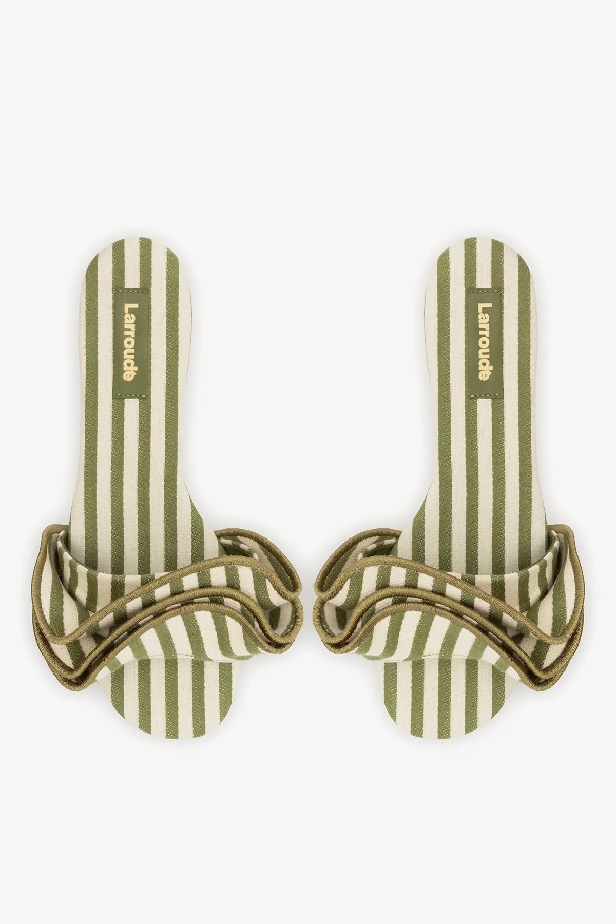 Ivy Ruffle Flat Seaweed Striped Canva