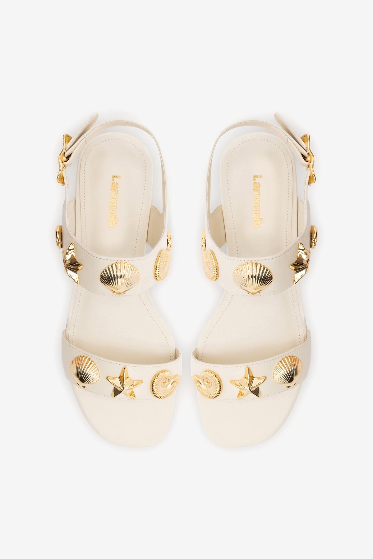 Madison Flat Sandal Ivory Leather