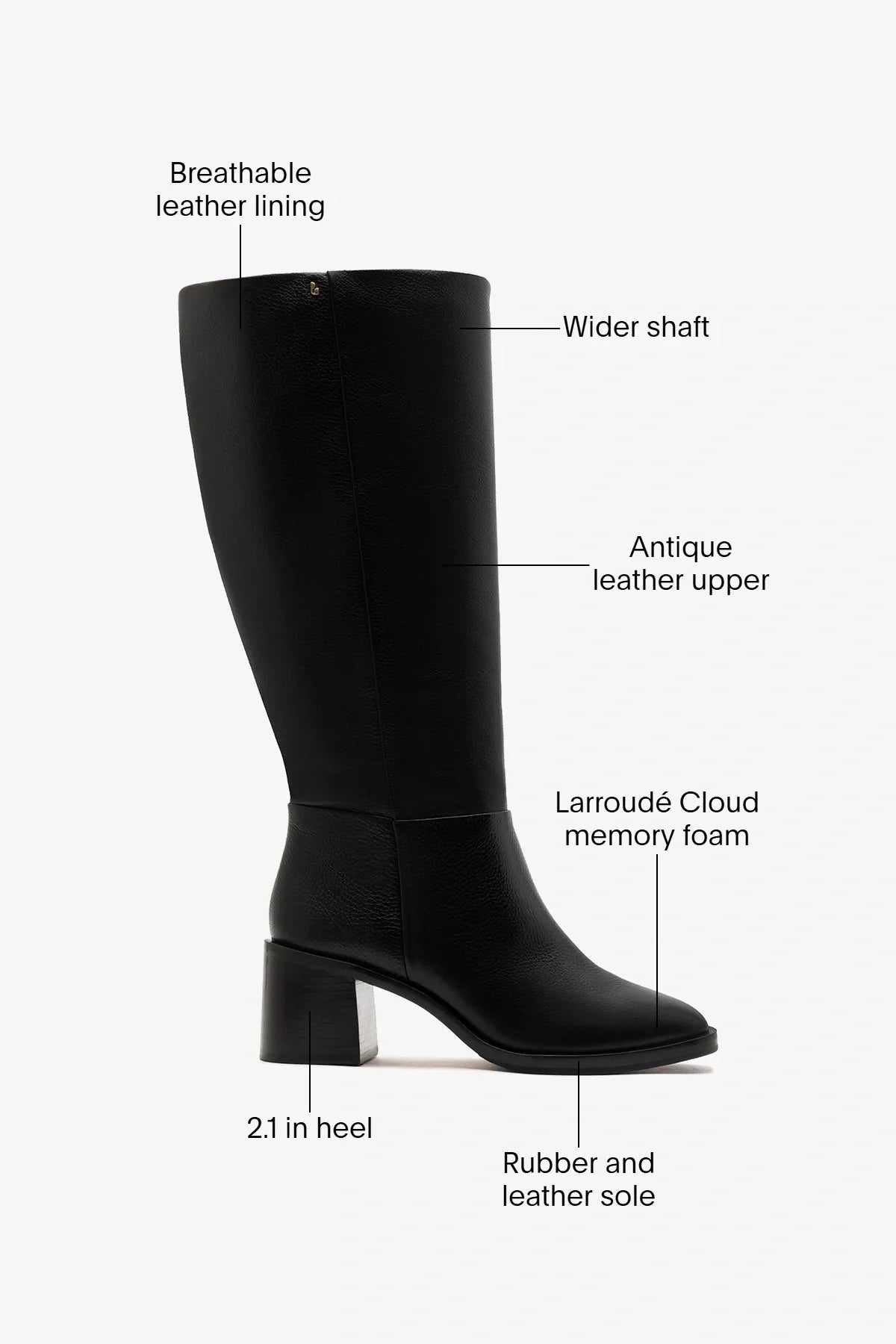 Ricky Wide Boot Black Leather