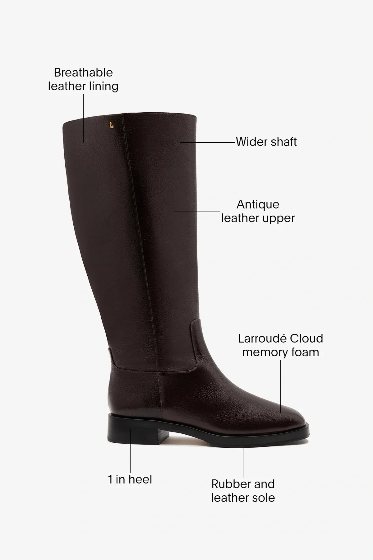 Anne Wide Brown Leather