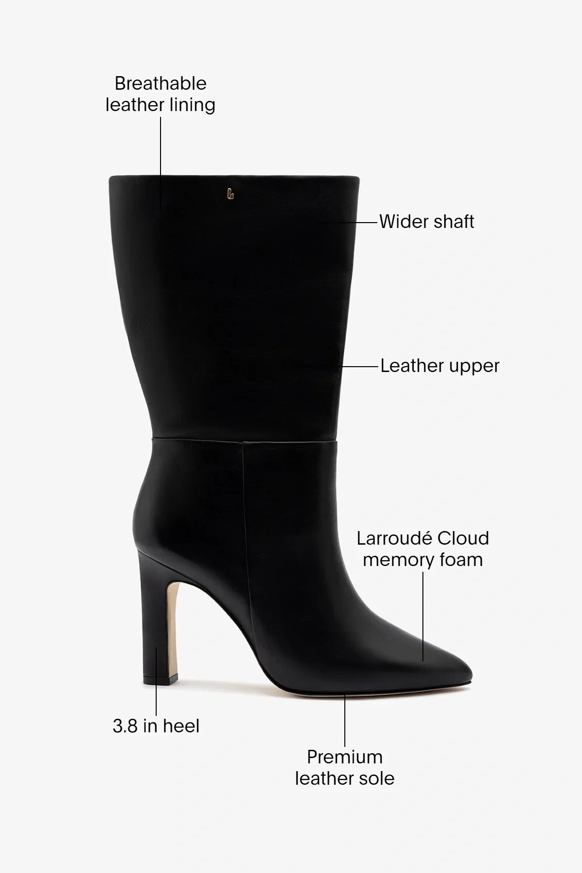 Cindy Wide Black Leather