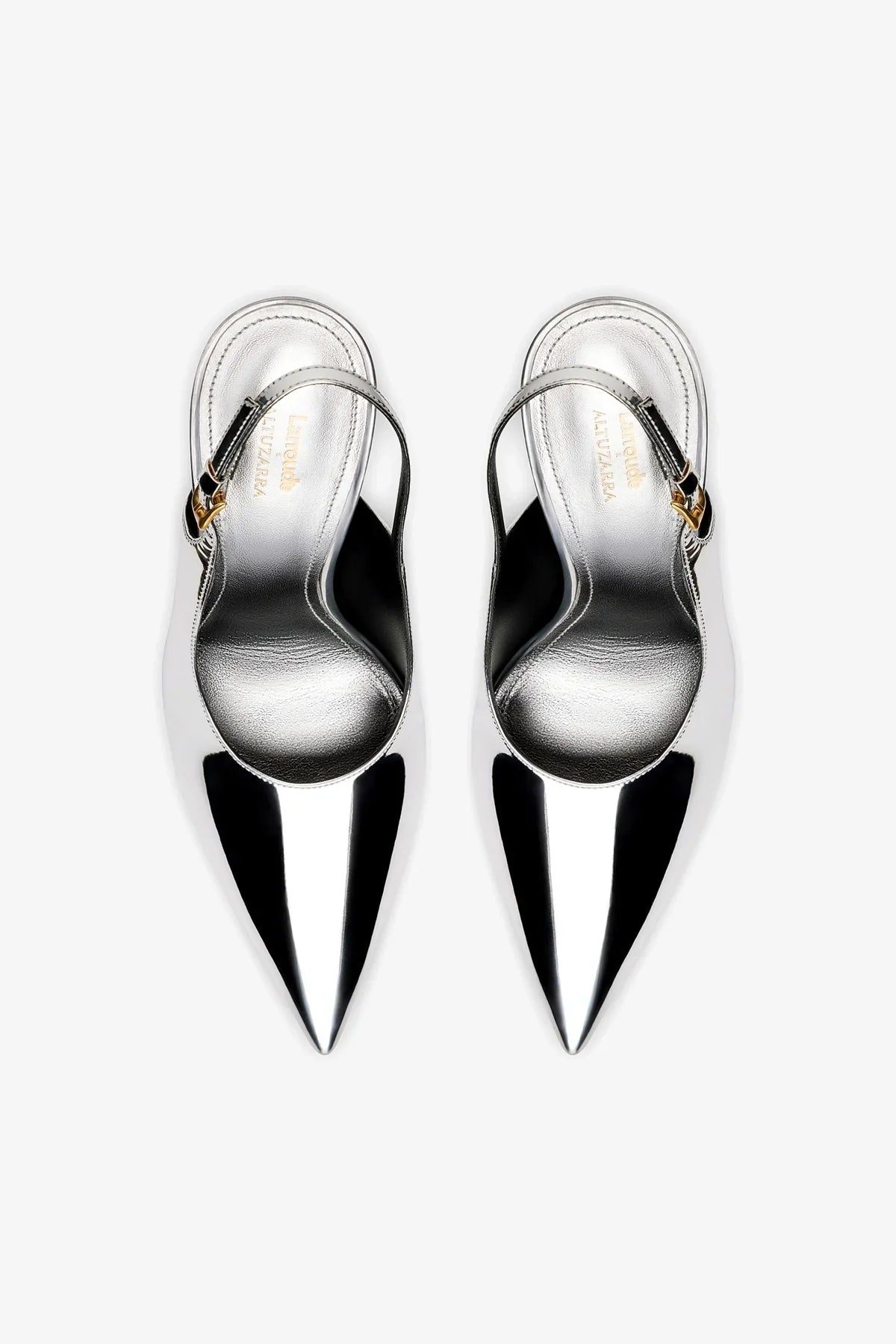 Larroudé x Altuzarra Pump In Silver Specchio