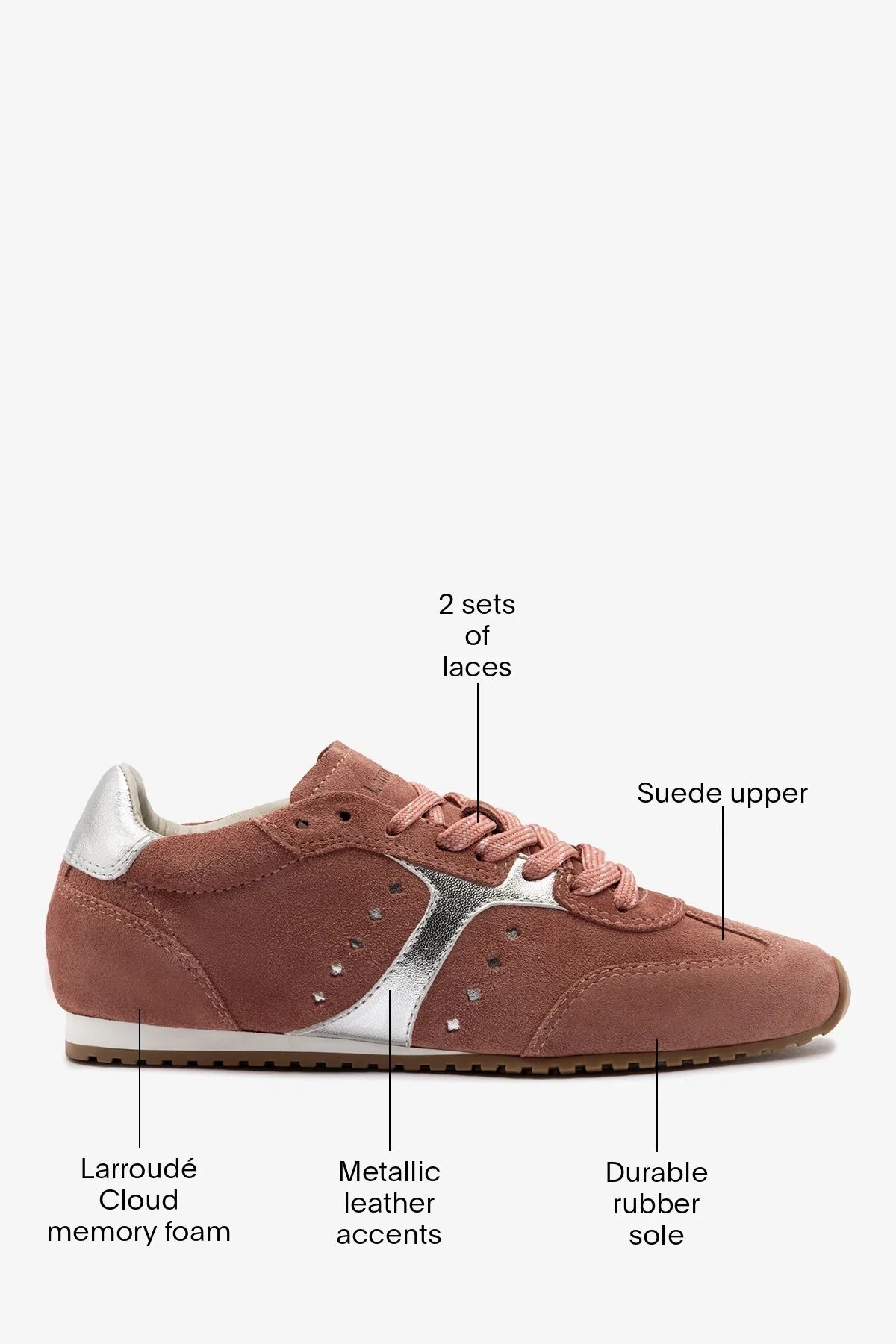 Stella Sneaker Dusty Rose Suede