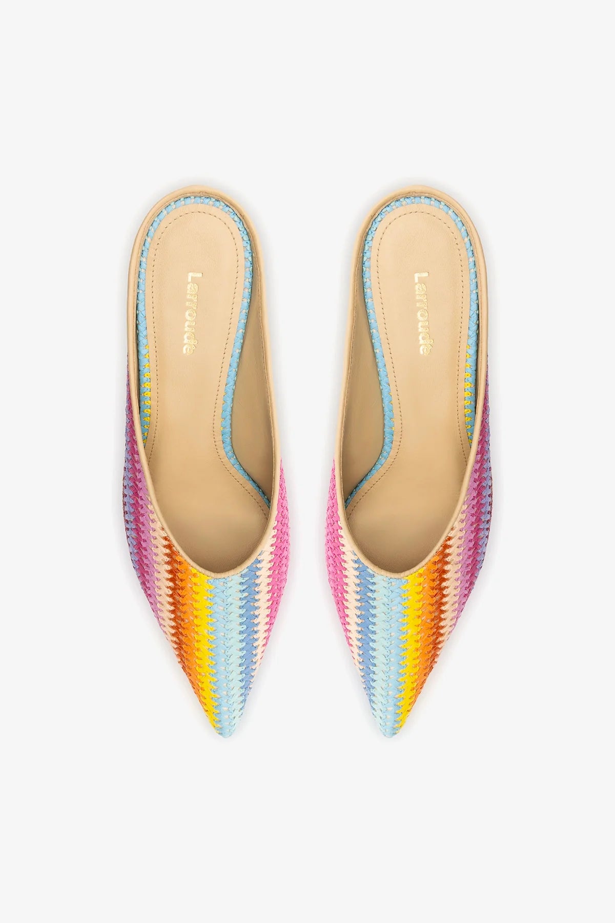 Loulou Mule Rainbow Raffia