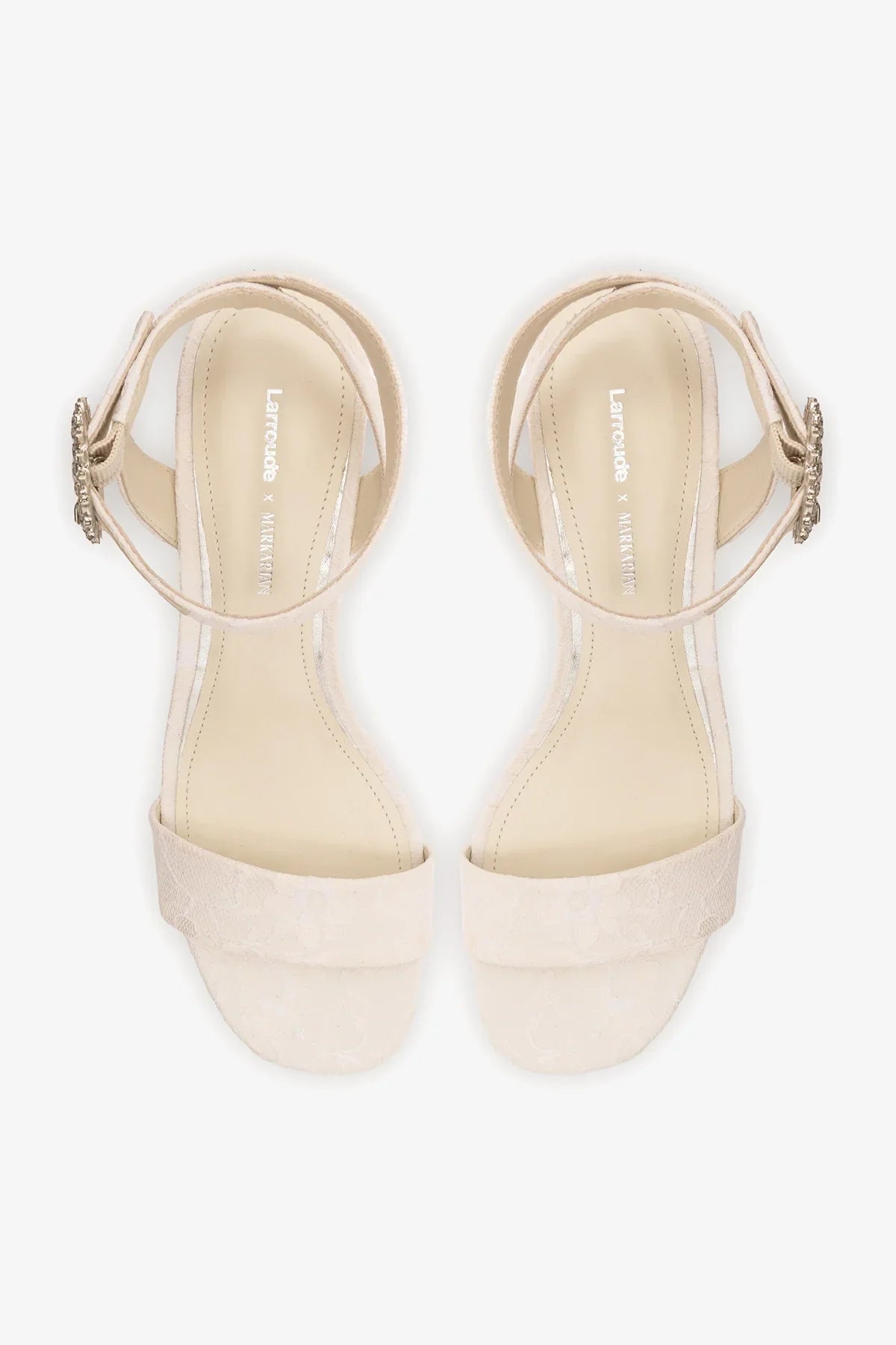 Larroudé x Markarian: Dolly Low Sandal White Lace