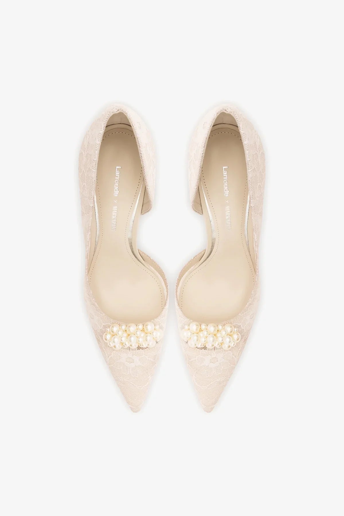Larroudé x Markarian: D'Orsay Pump White Lace