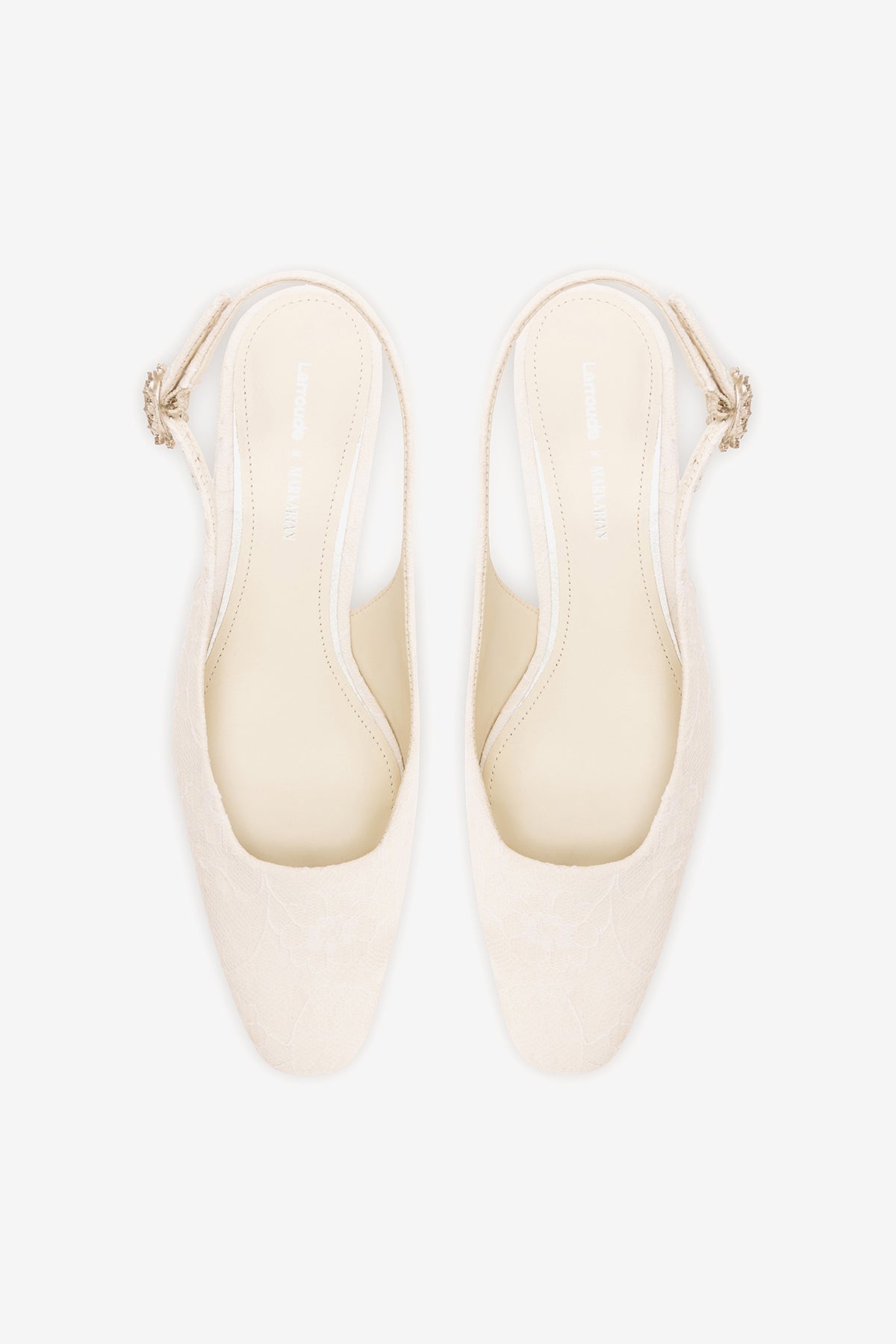 Larroudé x Markarian: Amal Pump White Lace