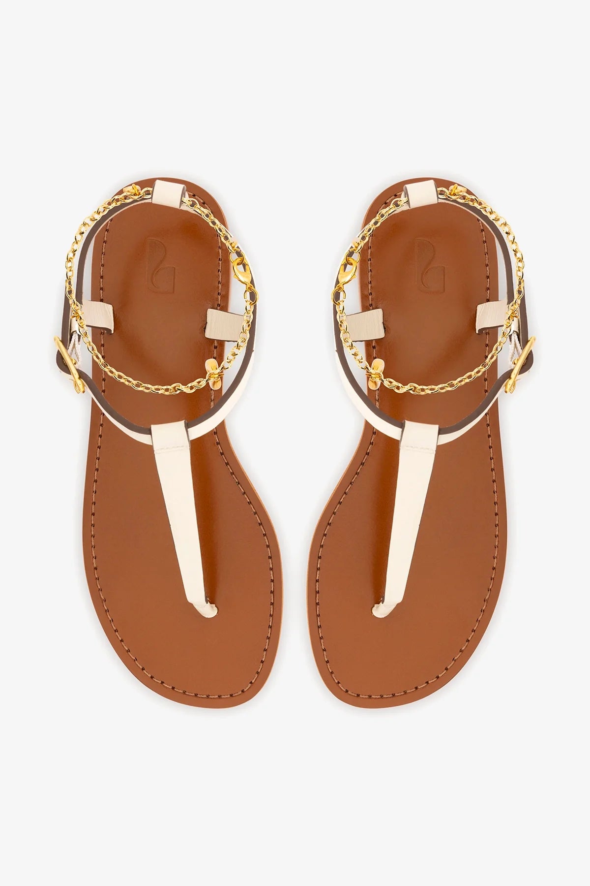 Gipsy Sandal In Ivory Vegetale Leather