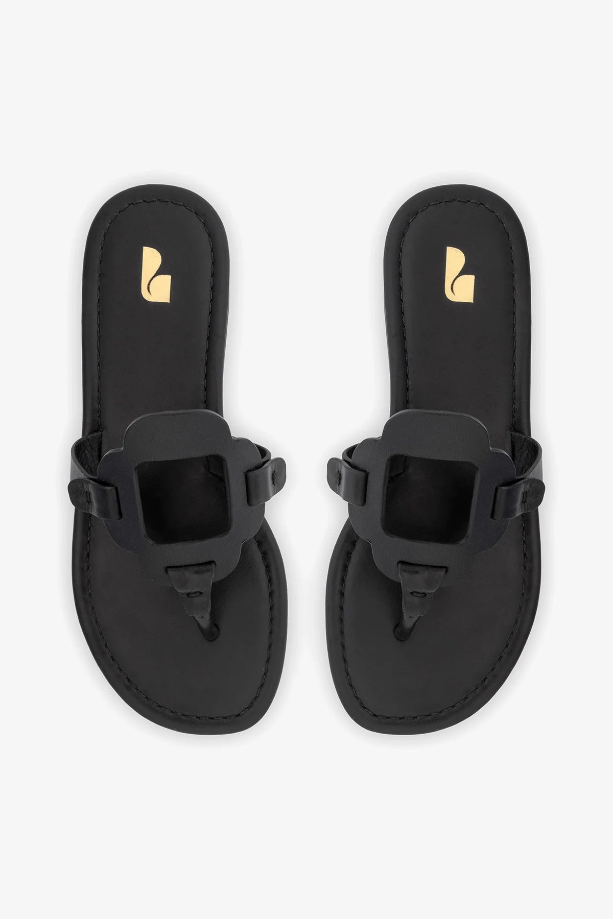 Margherita Thong Sandal In Black Leather