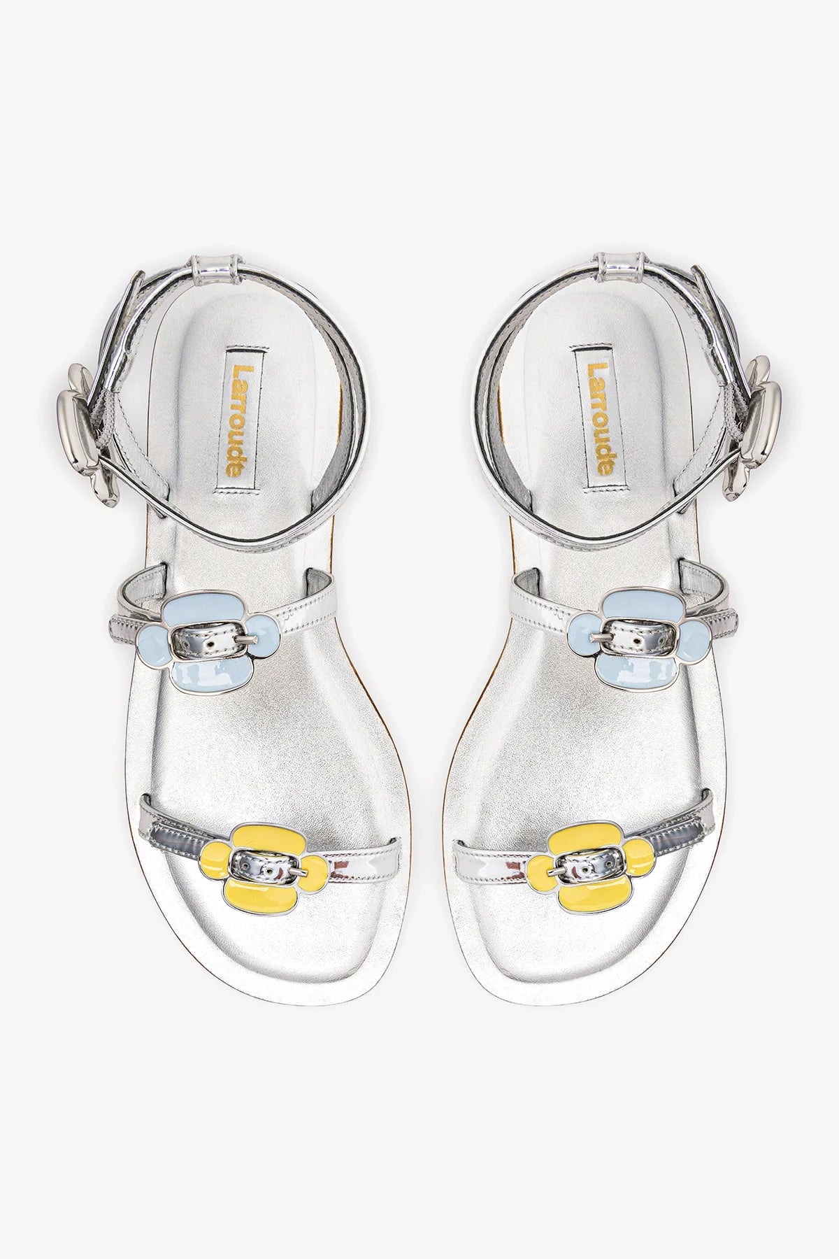 Tinx Flat Sandal In Silver Specchio