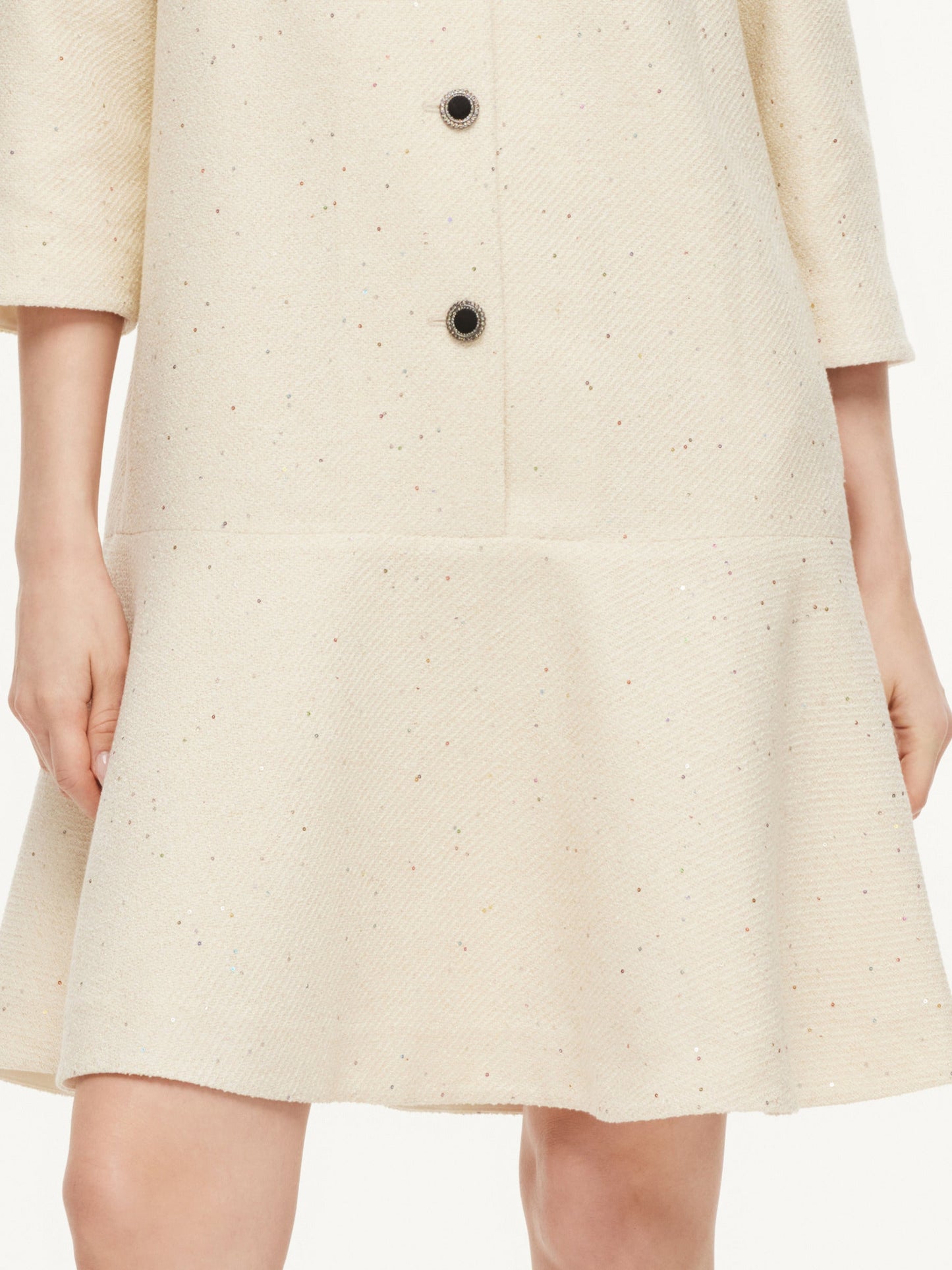 Sequins A-Line Ruffle Hem Women Mini Dress