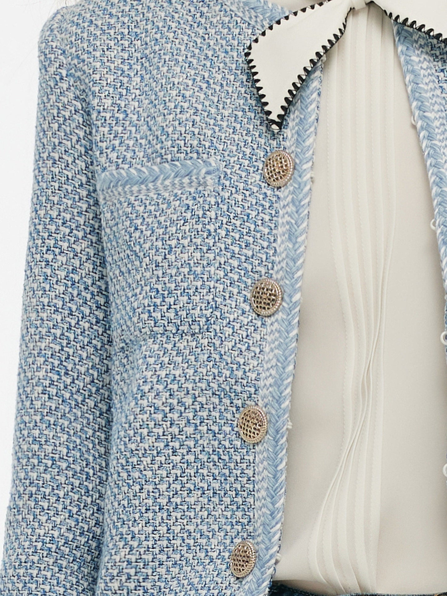 Single-Breasted Round Neck Women Jacket