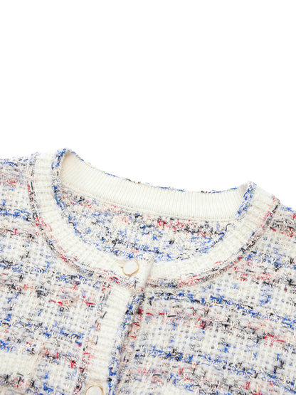 Wool Blend Jacquard Women Cardigan