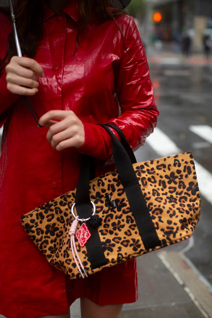 Americana Tote Bag In Leopard Jacquard
