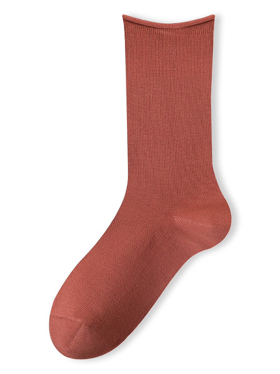 5 雙女休閒純棉中筒襪