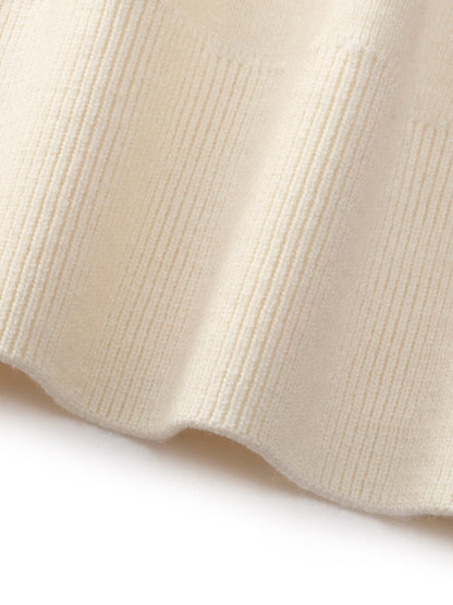 Tencel Wool Blend Ruffle Neck Women Sweater