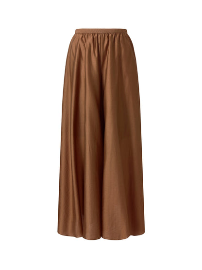Tencel Blend Elastic Waist Women Culottes