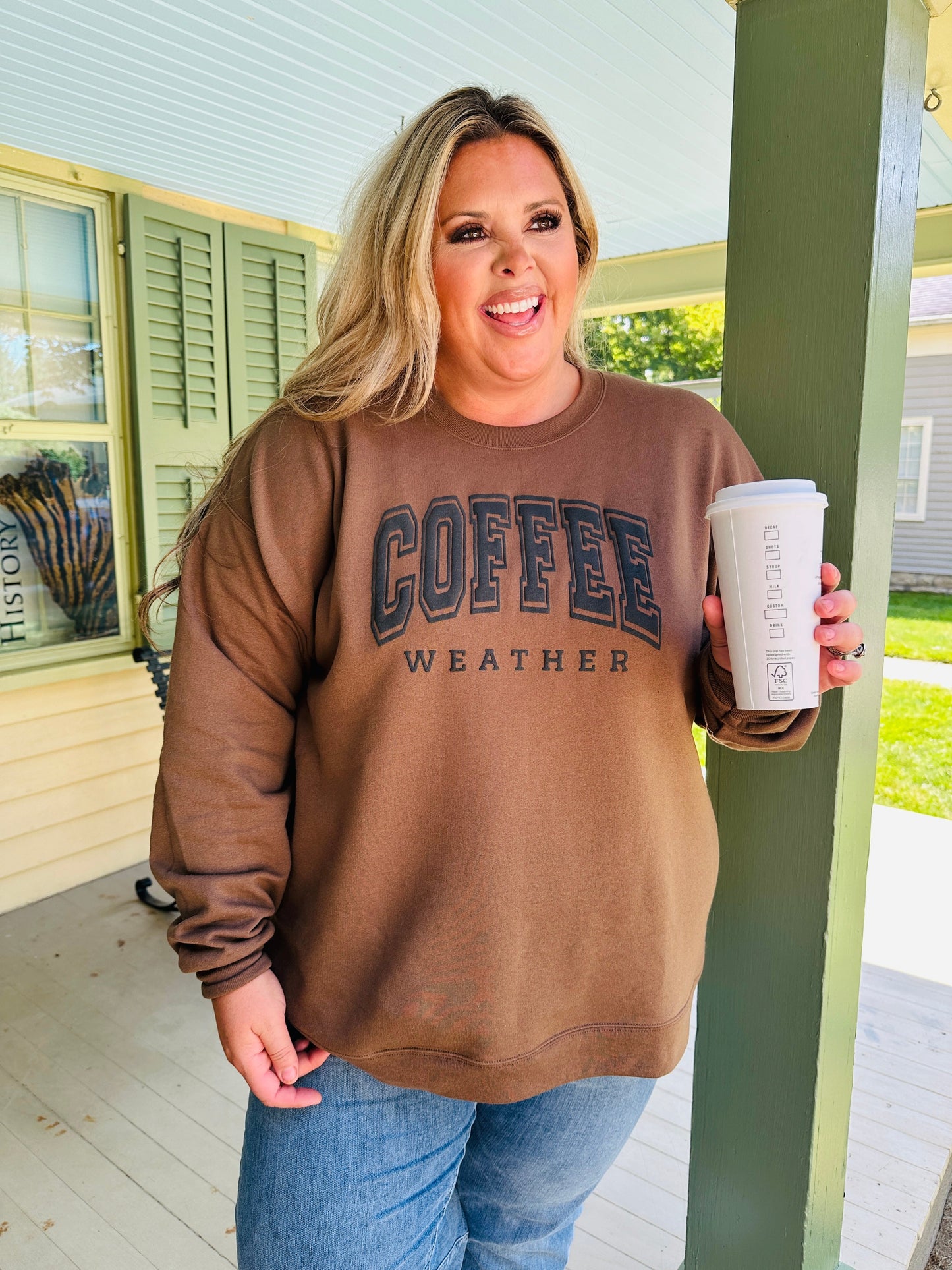 Coffee Weather Crewneck Sweatshirt in Chocolate
