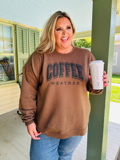 Coffee Weather Crewneck Sweatshirt in Chocolate