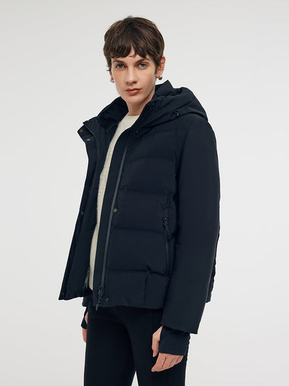 Drawstring Hooded Goose Down Jacket