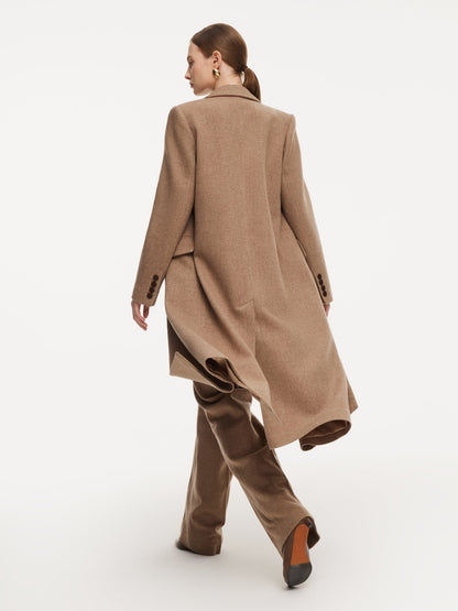 Washable Wool Cashmere Blend Women Overcoat