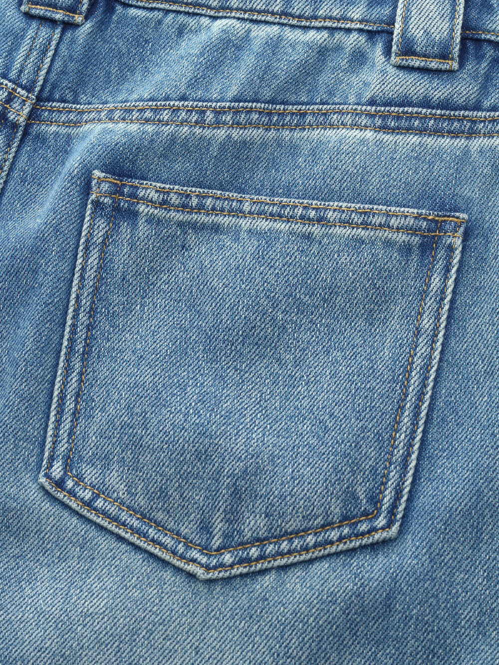 Lyocell Cotton Blend Denim Frayed Hem Women Skirt With Belt