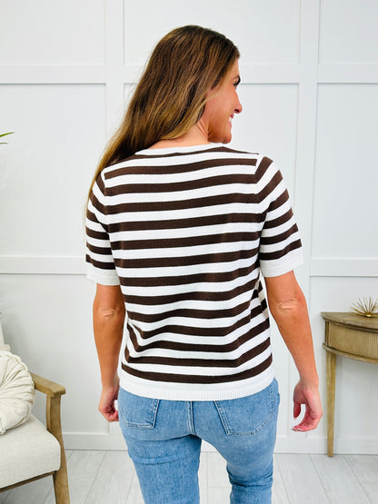 Daydream Stripes Top In Brown