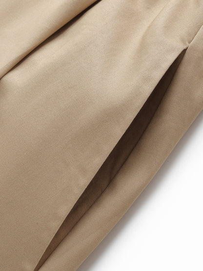 Cotton Drawstring Waist Women Trench Coat