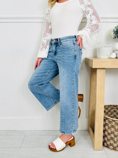 Judy Blue Spring Forward Cropped Wide Leg Jeans