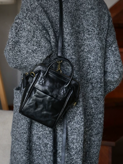 褶皺皮革手提包旅行背包