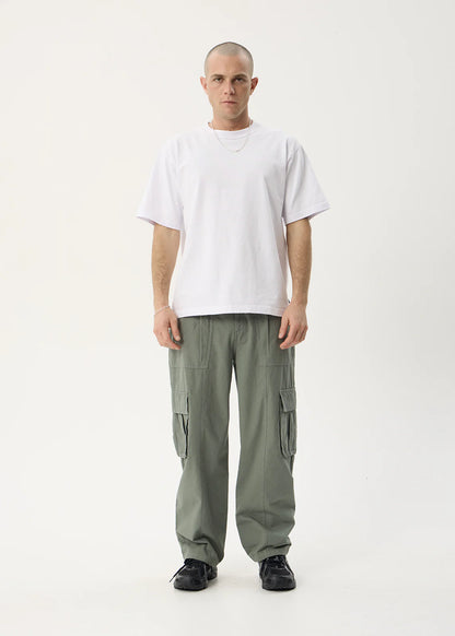 AFENDS Mens Summit - Pleated Cargo Pant - Washed Sycamore