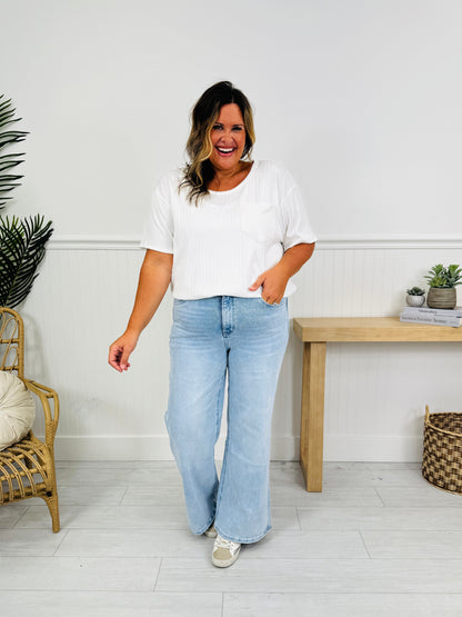 Bow Bliss Wide Leg Jeans with Tummy Control