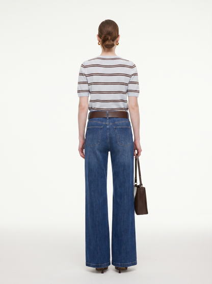 Crew Neck Stripe Women T-Shirt