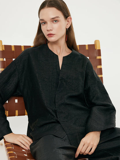 18 Momme Xiang Yun Silk Diagonal Placket Women Jacket