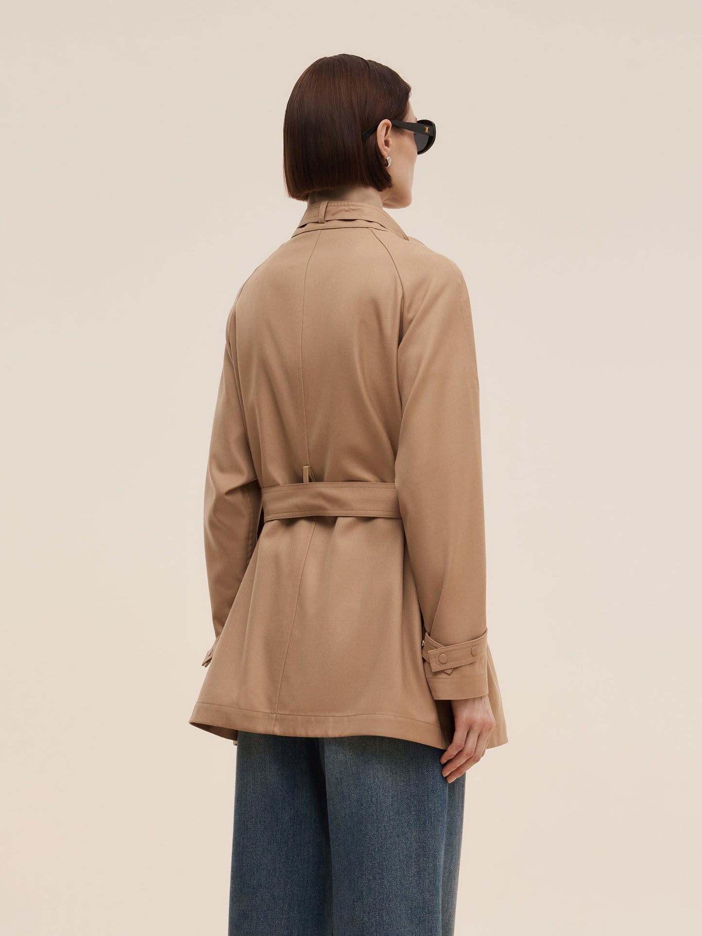 100% Worsted Wool Women Trench Coat