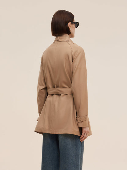 100% Worsted Wool Women Trench Coat