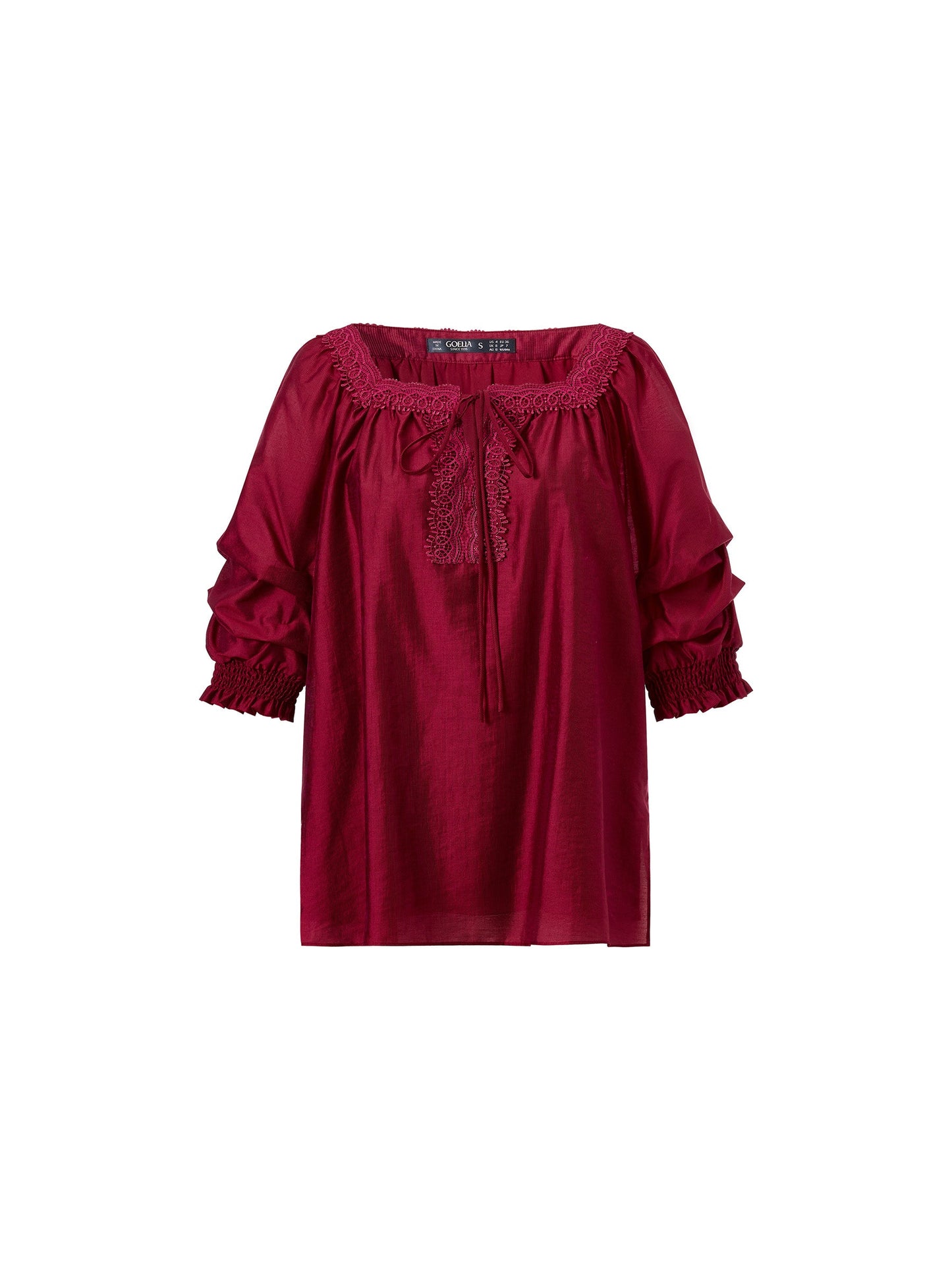 Tencel Blend Embroidered Square Neck Women Blouse