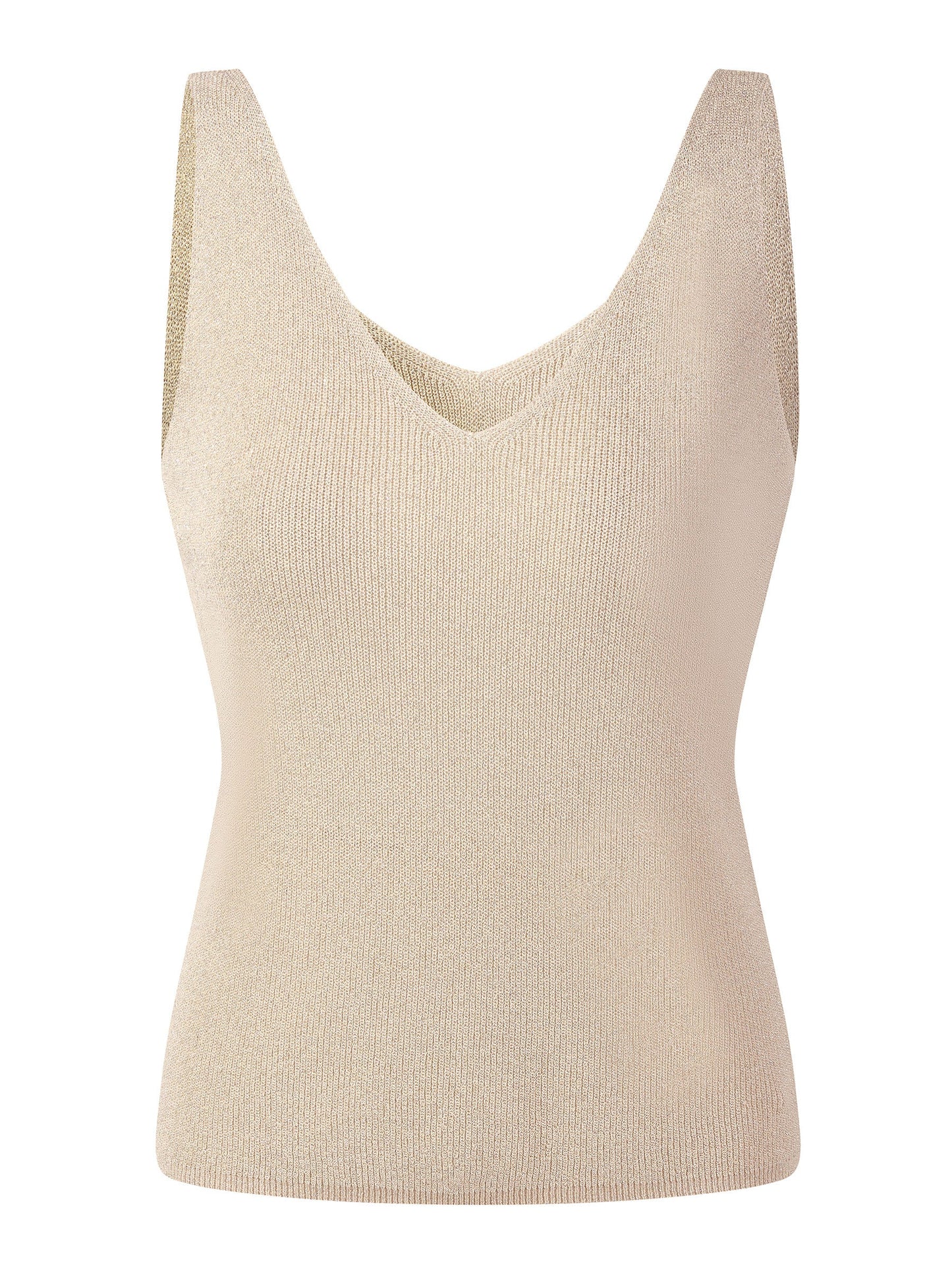 Glittering V-Neck Women Knit Tank Top