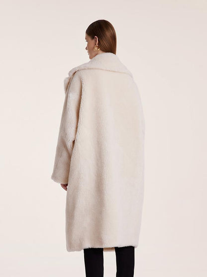 Teddy Lamb Wool Lapel Oversized Coat