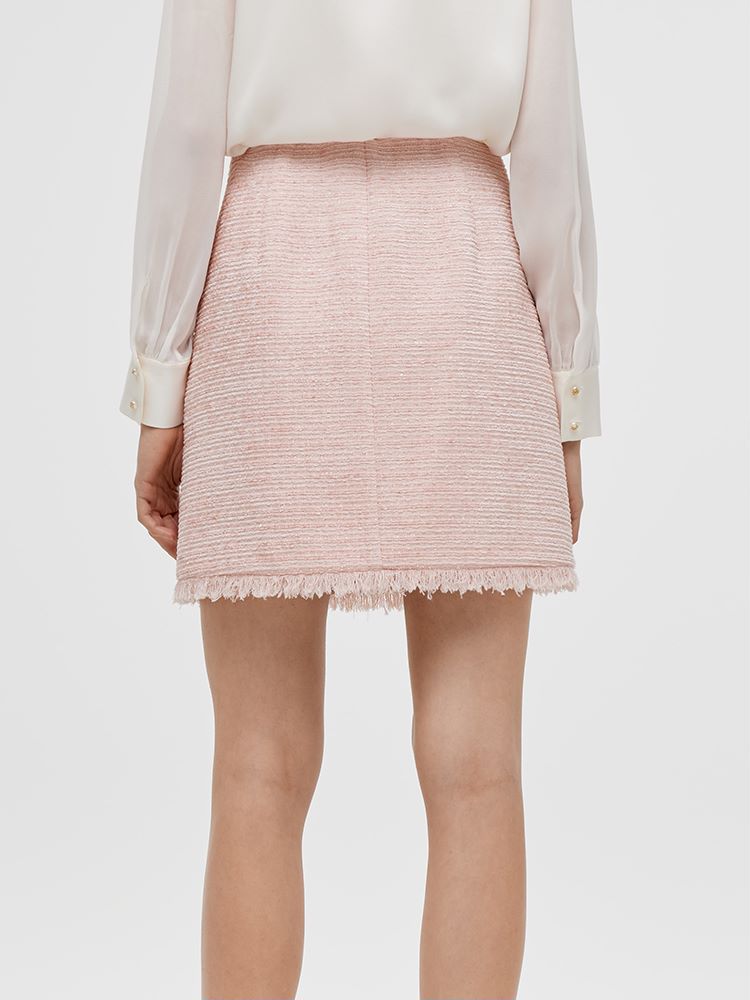 Tweed A-Line Women Mini Skirt