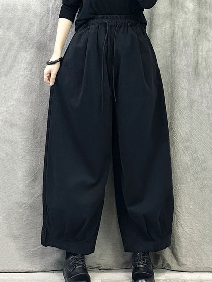 女士秋季純色棉質哈倫褲