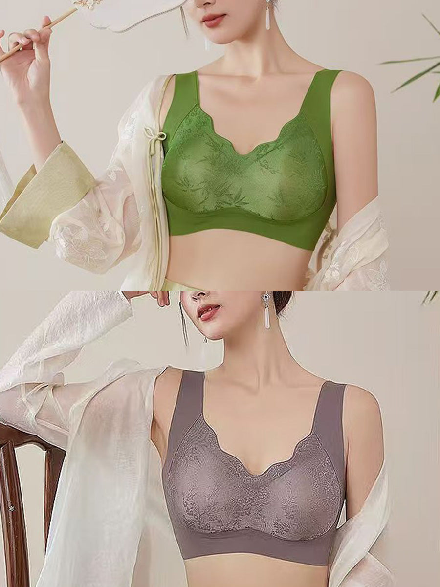 兩件裝女士休閒竹纖維一體成型無鋼圈文胸