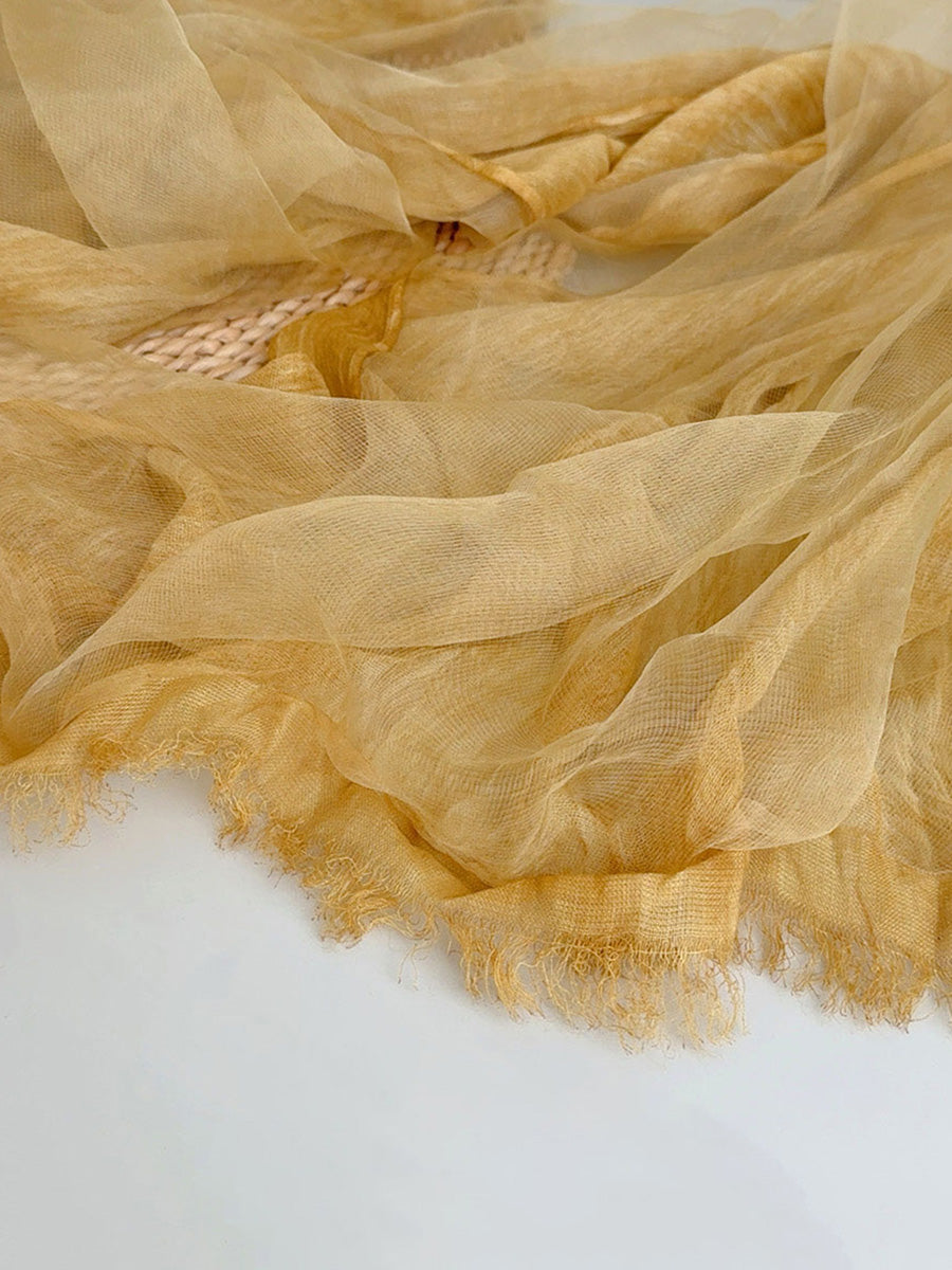夏季休閒薄款絲質披肩圍巾