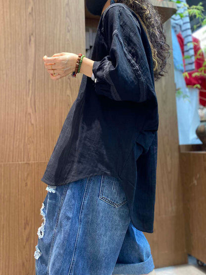 女士夏季休閒純色圓領T卹