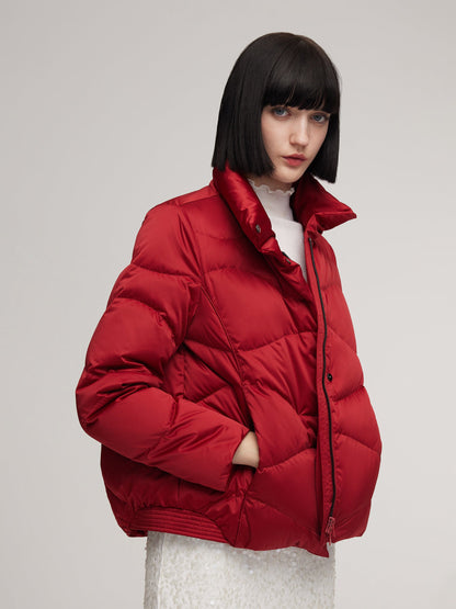 Windproof Magnetic Snap Goose Down Jacket