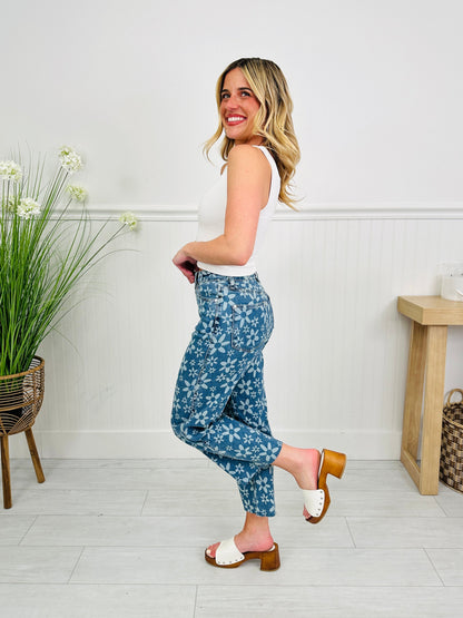 Judy Blue Daisy Daze Cropped Wide Leg Jeans
